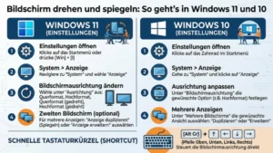 Bildschirm drehen und spiegeln: So geht’s in Windows 11 und 10