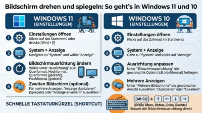 Bildschirm drehen und spiegeln: So geht’s in Windows 11 und 10