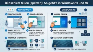 Bildschirm splitten (teilen): So geht’s in Windows 11 und 10