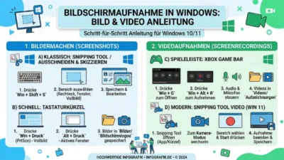 Bildschirmaufnahme in Windows machen: Bild & Video Anleitung