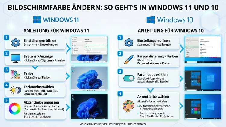 Bildschirmfarbe ändern: So geht’s in Windows 11 und 10