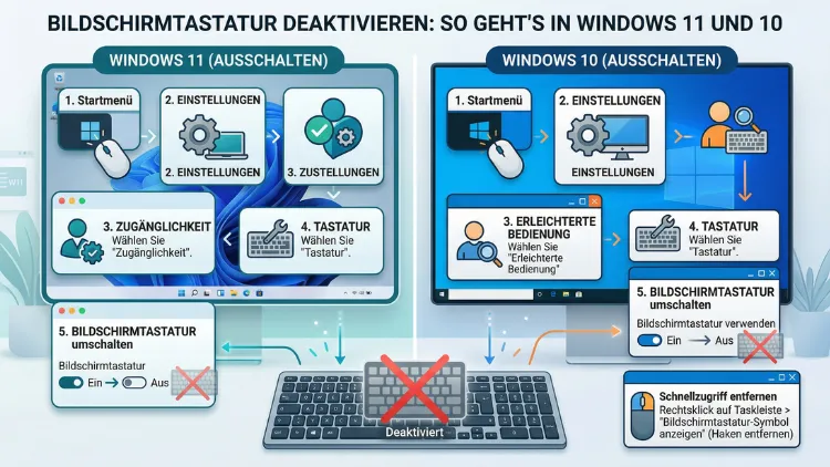 Bildschirmtastatur deaktivieren: So geht’s in Windows 11 und 10