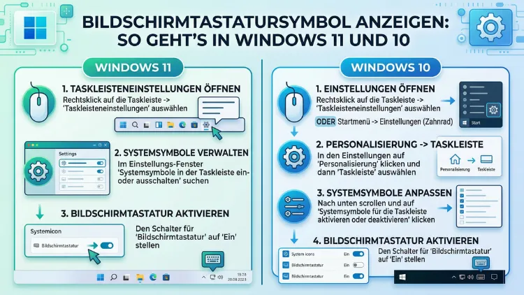 Bildschirmtastatursymbol in Taskleiste anzeigen: So geht’s in Windows 11 und 10
