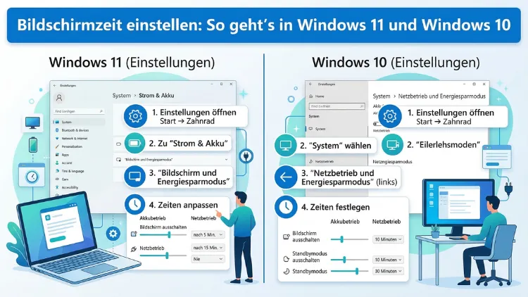 Bildschirmzeit einstellen: So geht’s in Windows 11 und 10