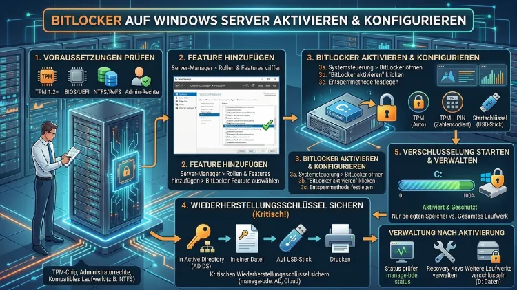 BitLocker auf Windows Server aktivieren und konfigurieren