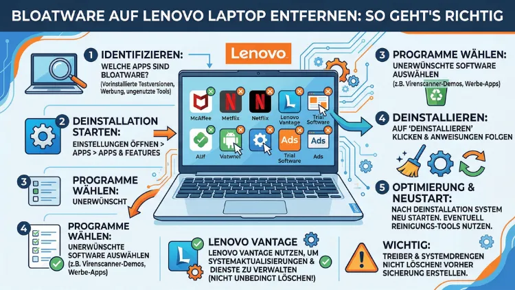 Bloatware auf Lenovo Laptop entfernen: So geht’s richtig