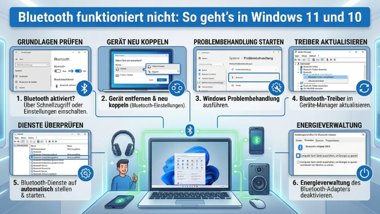 Bluetooth funktioniert nicht: So geht’s in Windows 11 und 10