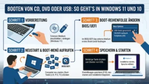 Booten von CD, DVD oder USB: So geht’s in Windows 11 und 10