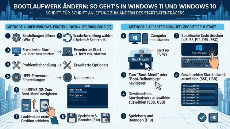 Bootlaufwerk ändern: So geht’s in Windows 11 und Windows 10