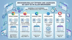 Browserverlauf öffnen und anzeigen: So geht es in allen Browsern
