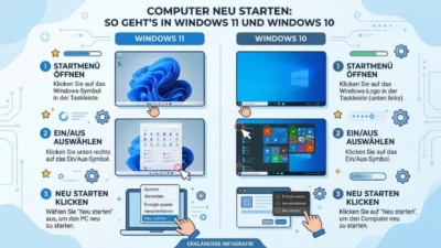 Computer neu starten: So geht’s in Windows 11 und Windows 10