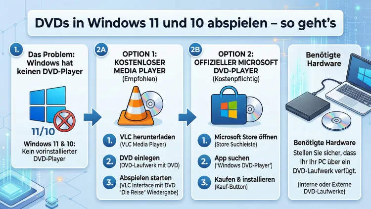 DVDs in Windows 11 und 10 abspielen – so geht’s