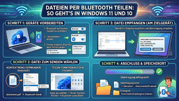 Dateien per Bluetooth teilen: So geht’s in Windows 11 und 10
