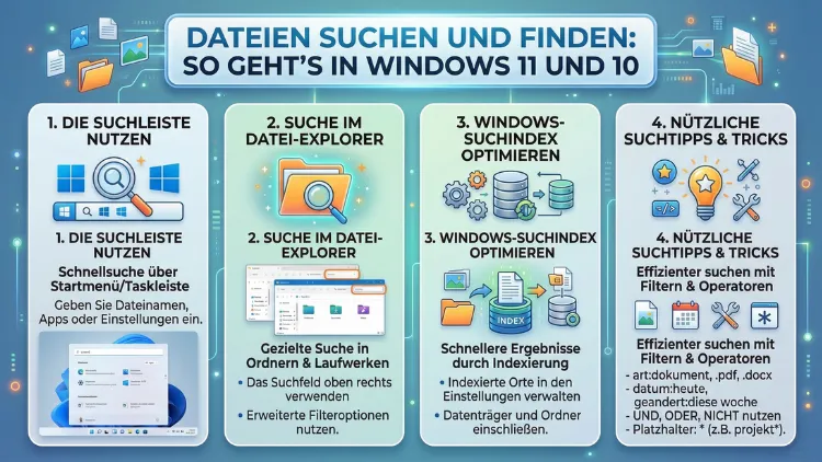 Dateien suchen und finden: So geht’s in Windows 11 und 10