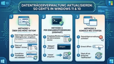 Datenträgerverwaltung aktualisieren: So geht’s in Windows 11 und 10