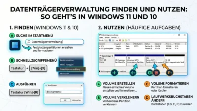 Datenträgerverwaltung finden und nutzen: So geht’s in Windows 11 und 10