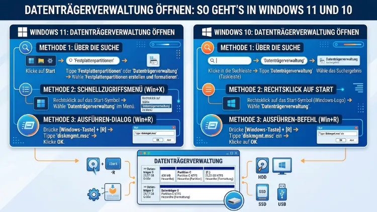 Datenträgerverwaltung öffnen: So geht’s in Windows 11 und 10