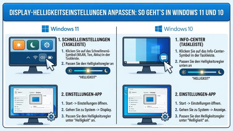 Display-Helligkeitseinstellungen anpassen: So geht’s in Windows 11 und 10