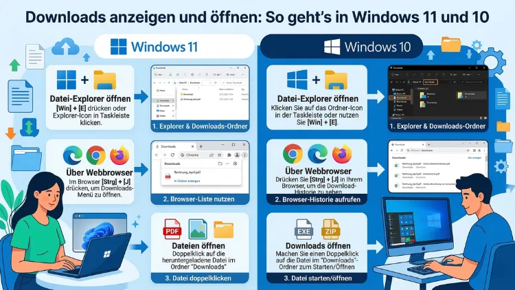 Downloads anzeigen und öffnen: So geht’s in Windows 11 und 10