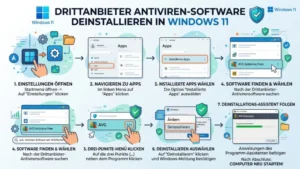 Antivirensoftware von Drittanbietern deinstallieren: So geht’s in Windows 11