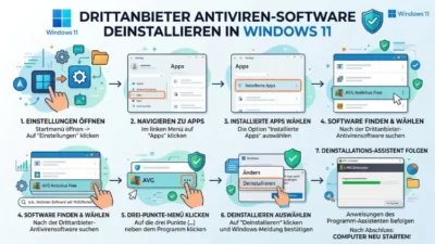 Antivirensoftware von Drittanbietern deinstallieren: So geht’s in Windows 11