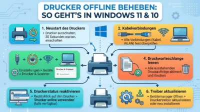 Drucker offline beheben: So geht’s in Windows 11 und 10