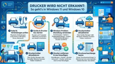 Drucker wird nicht erkannt: So geht’s in Windows 11 und Windows 10
