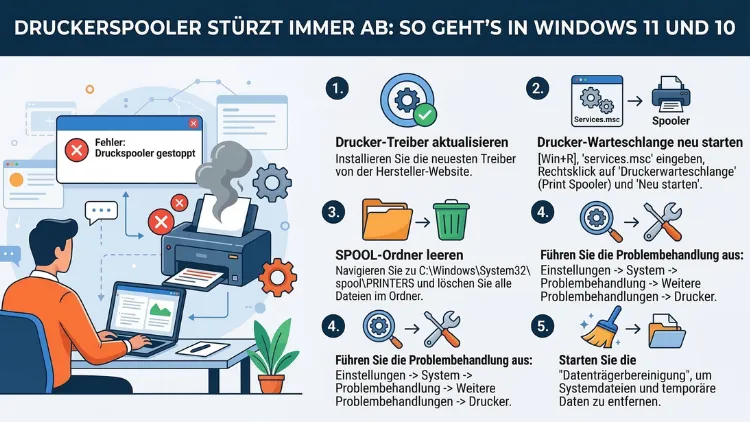 Druckerspooler stürzt immer ab: So geht’s in Windows 11 und 10