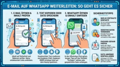 E-Mail auf WhatsApp weiterleiten: So geht es sicher