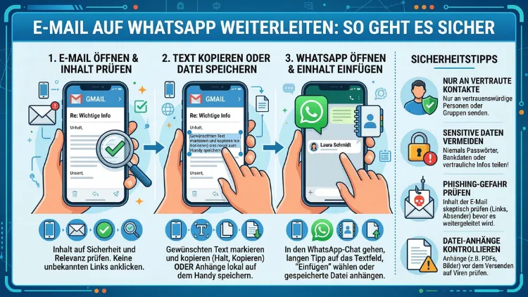 E-Mail auf WhatsApp weiterleiten: So geht es sicher