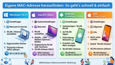 Eigene MAC-Adresse herausfinden: So geht’s schnell & einfach