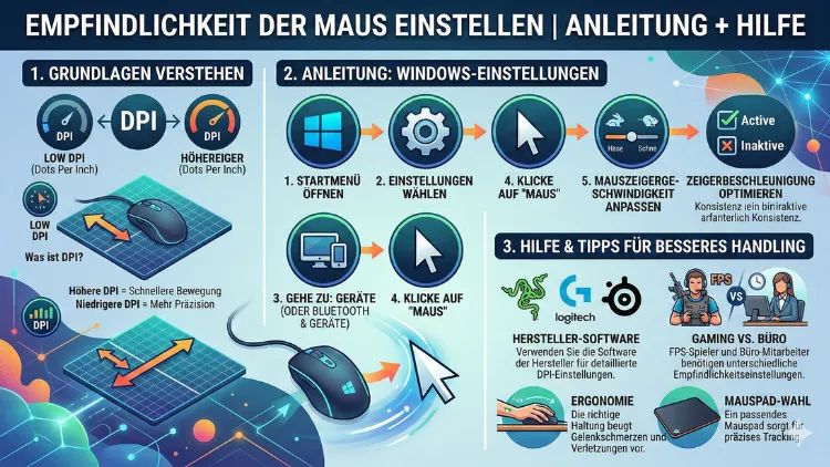 Empfindlichkeit der Maus einstellen | Anleitung + Hilfe