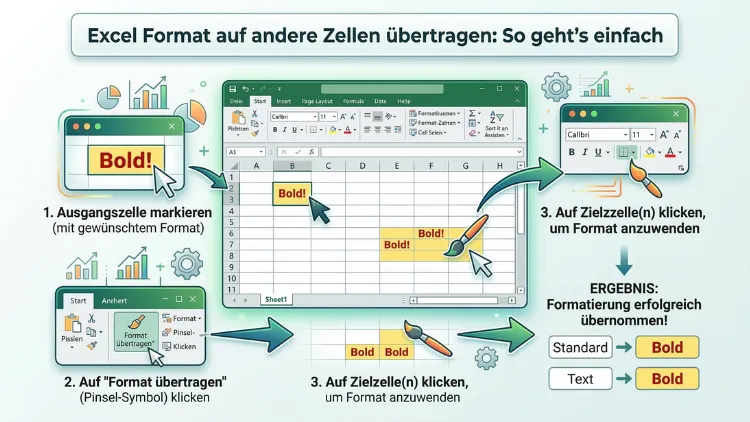 Excel Format auf andere Zellen übertragen: So geht’s einfach