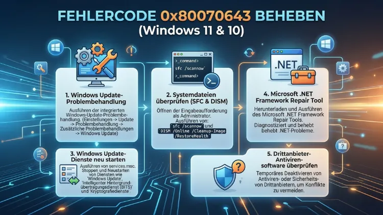 Fehlercode 0x80070643 beheben: So geht’s in Windows 11 und 10
