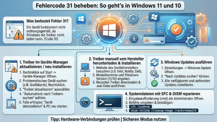 Fehlercode 31 beheben: So geht’s in Windows 11 und 10
