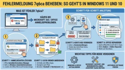 Fehlermeldung 7q6ca beheben: So geht’s in Windows 11 und 10