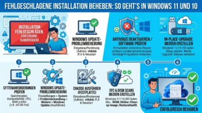 Fehlgeschlagene Installation beheben: So geht’s in Windows 11 und 10