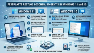 Festplatte restlos löschen: So geht’s in Windows 11 und 10