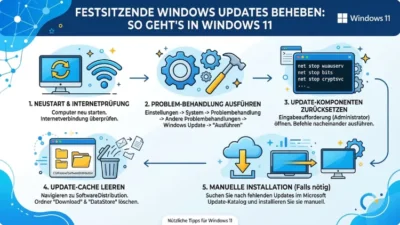 Festsitzende Windows Updates beheben: So geht’s in Windows 11