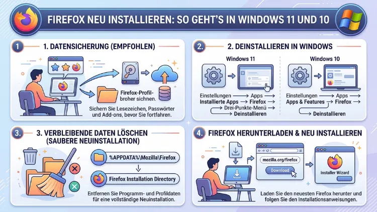Firefox neu installieren: So geht’s in Windows 11 und 10