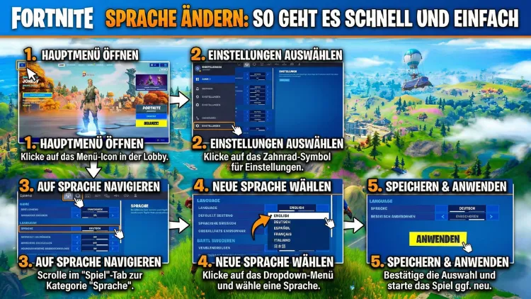 Fortnite Sprache ändern: So geht es schnell und einfach