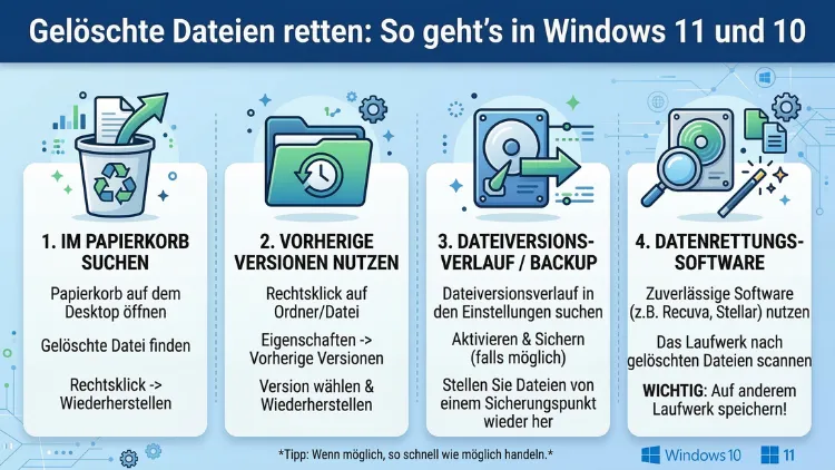 Gelöschte Dateien retten: So geht’s in Windows 11 und 10