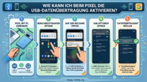 Wie kann ich beim Pixel die USB Datenübertragung aktivieren?