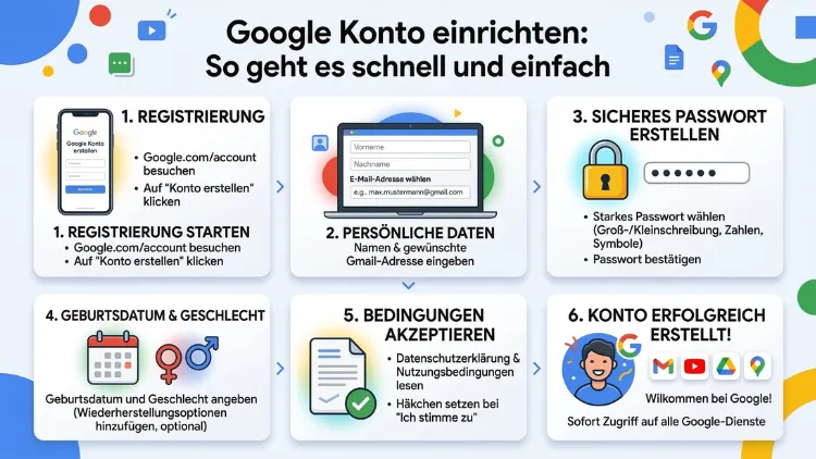 Google Konto einrichten: So geht es schnell und einfach