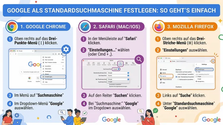 Google als Standardsuchmaschine festlegen: So geht’s einfach