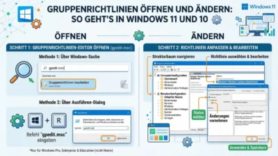Gruppenrichtlinien öffnen und ändern: So geht’s in Windows 11 und 10