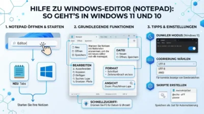 Hilfe zu Windows-Editor (Notepad): So geht’s in Windows 11 und 10