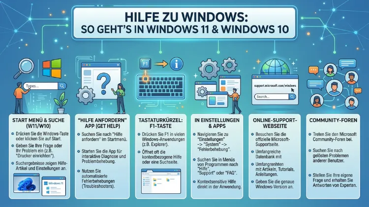 Hilfe zu Windows: So geht’s in Windows 11 und Windows 10