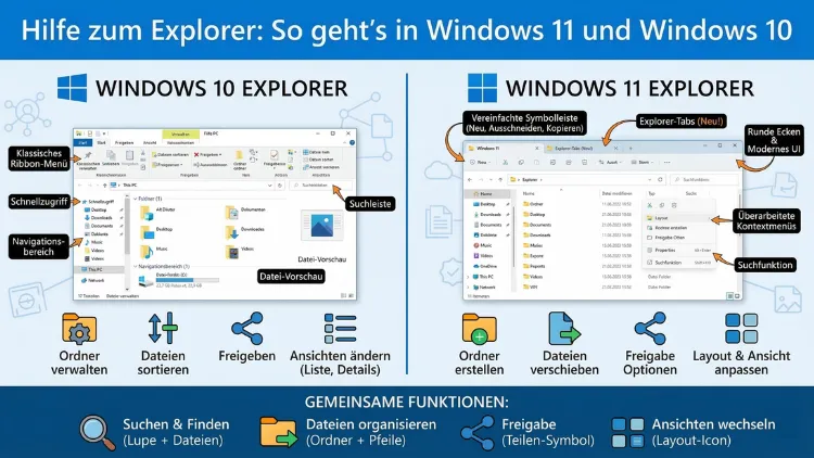 Hilfe zum Explorer: So geht’s in Windows 11 und Windows 10