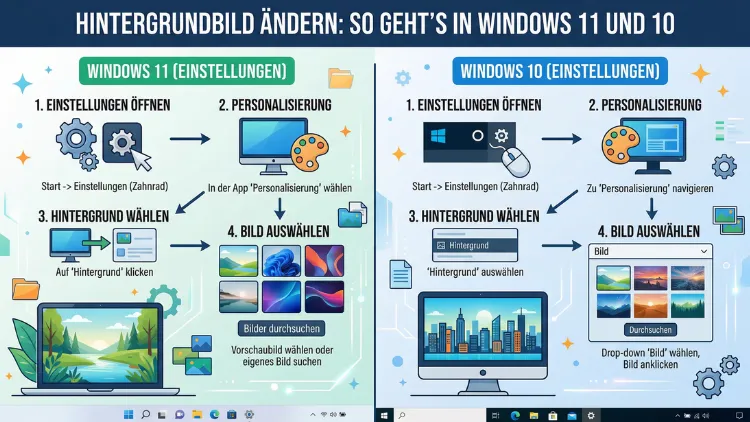 Hintergrundbild ändern: So geht’s in Windows 11 und 10
